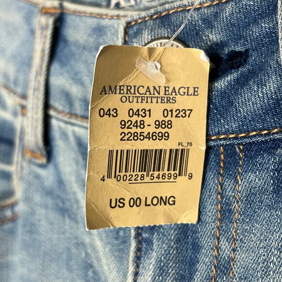 American Eagle NWT Size 00 Long Jegging Jeans Medium Wash Blue Skinny New - Picture 7 of 12
